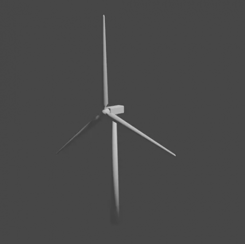 Wind turbine v2 3D Model .c4d .max .obj .3ds .fbx .stl .blend 
