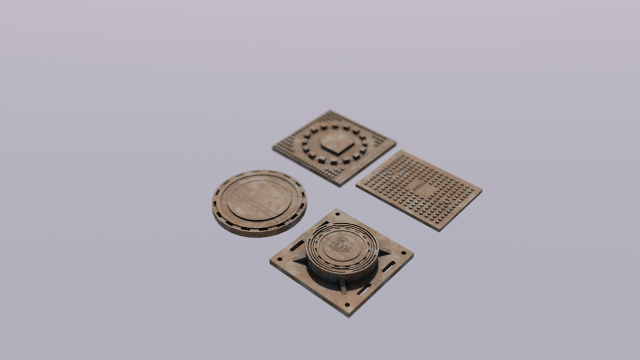 3D Manhole model 3D Model .c4d .max .obj .3ds .fbx .stl .blend 