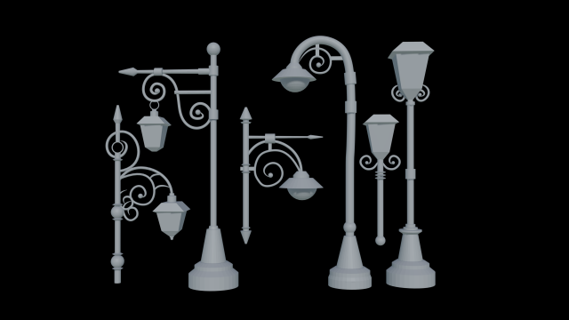 Vintage Oakland Iron Streetlight Pole 3D Baskı Modeli .c4d .max .obj .3ds .fbx .stl .blend 