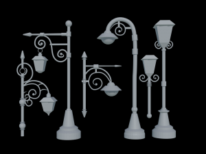 Vintage Oakland Iron Streetlight Pole Modelo de impresión 3D