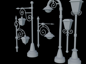 Vintage Oakland Iron Streetlight Pole 3D Baskı Modeli