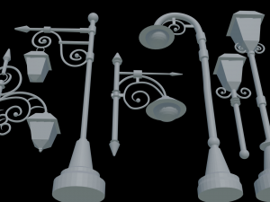 Vintage Oakland Iron Streetlight Pole 3D Baskı Modeli