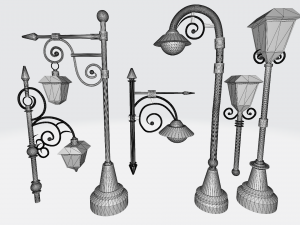 Vintage Oakland Iron Streetlight Pole 3D Baskı Modeli