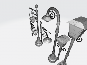 Vintage Oakland Iron Streetlight Pole 3D Baskı Modeli