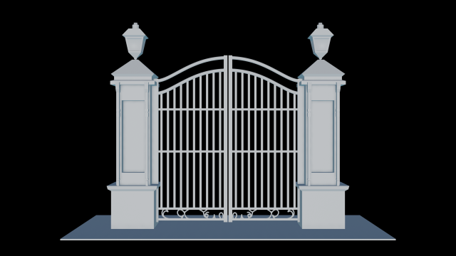 Iron Forge Elegance 3D Gate Design 3D 프린트 모델 .c4d .max .obj .3ds .fbx .stl .blend 