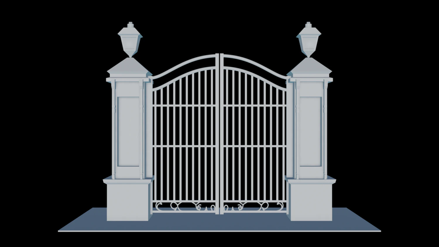 Iron Forge Elegance 3D Gate Design 3D Print Model .c4d .max .obj .3ds .fbx .stl .blend 