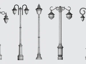 Vintage antike Tischlampe mit historischem Design 3D Druckmodell