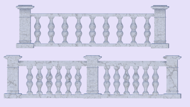 3D Balustrades Virtual Design Showcase 3D Модель .c4d .max .obj .3ds .fbx .stl .blend 