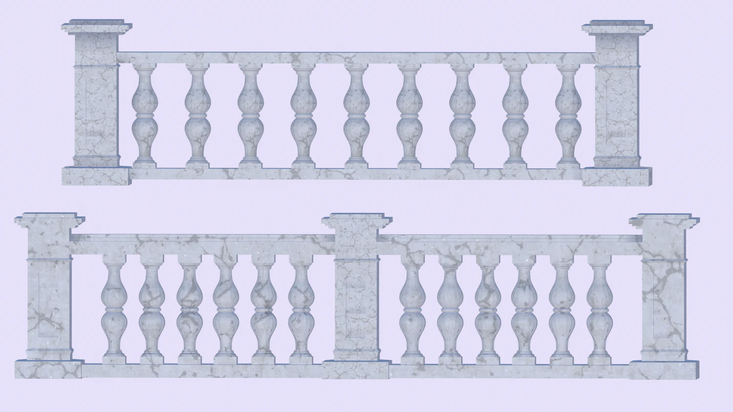 3D Balustrades Virtual Design Showcase 3D Model .c4d .max .obj .3ds .fbx .stl .blend