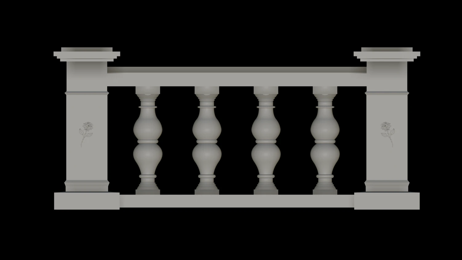 Balustrade 3D Print Model .c4d .max .obj .3ds .fbx .stl .blend 