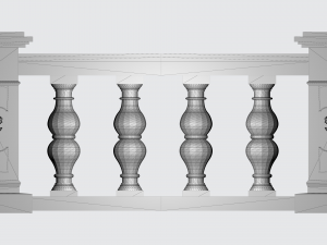 3D Balustrade Designs Architectural Elegance in Virtual Reality 3D Model