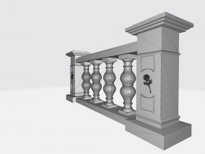 3D Balustrade Designs Architectural Elegance in Virtual Reality 3D Model