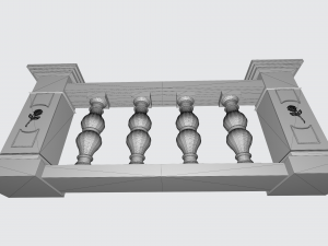 3D Balustrade Designs Architectural Elegance in Virtual Reality 3D Model