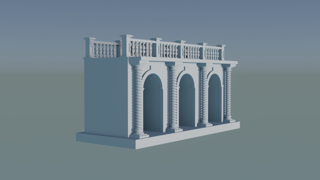 Arched doorway Arcade 3D Print Model .c4d .max .obj .3ds .fbx .stl .blend 