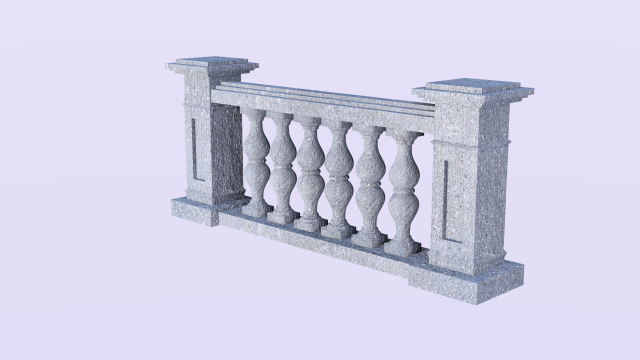 Modern Balustrade 3D Renderings Modelo de Impressão 3D .c4d .max .obj .3ds .fbx .stl .blend 