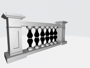 Modern Balustrade 3D Renderings Modelo de Impressão 3D
