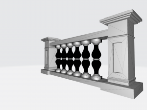 Modern Balustrade 3D Renderings Modelo de Impressão 3D