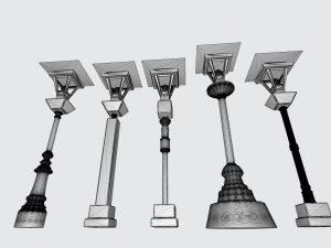 Vintage Street Lamp Timeless Charm 3D Model