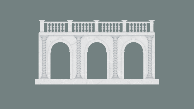 Classic Arched Portal 3D Модель .c4d .max .obj .3ds .fbx .stl .blend 