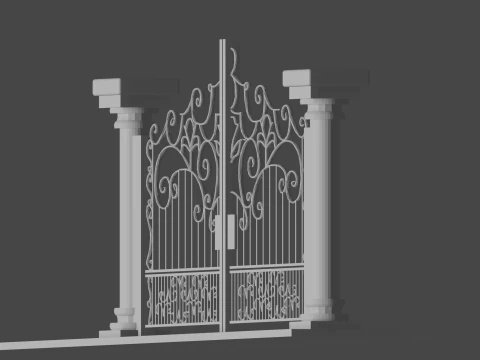 건축 및 고품질 3D 프린팅을 위한 독점 3D 게이트 모델 3D 프린트 모델