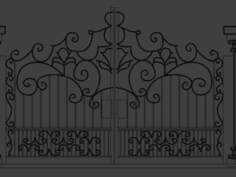 건축 및 고품질 3D 프린팅을 위한 독점 3D 게이트 모델 3D 프린트 모델