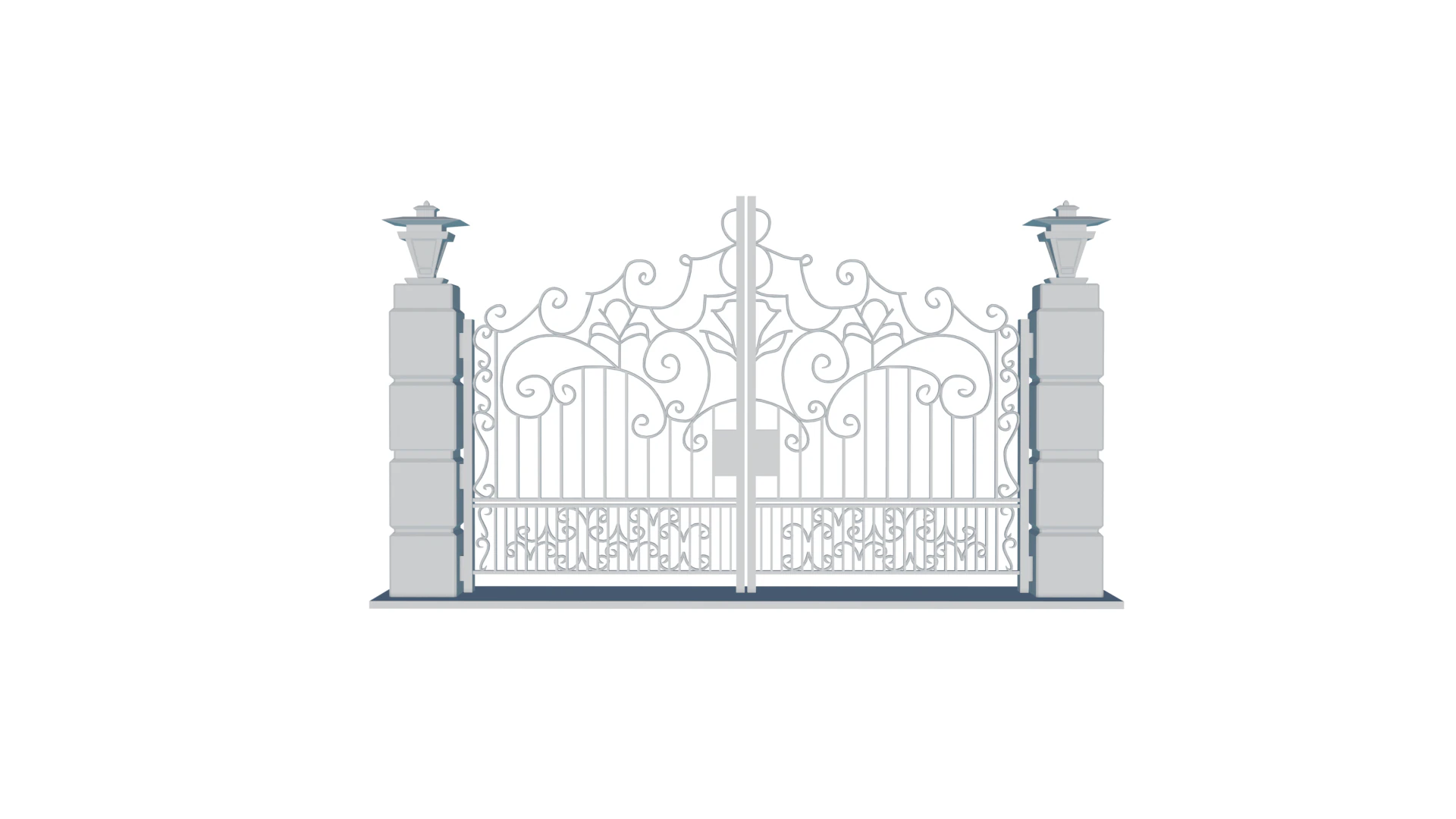 Detailed 3D Gate Model for Residential Projects 3D Print Model .c4d .max .obj .3ds .fbx .stl .blend
