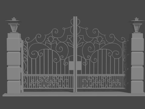 Detailed 3D Gate Model for Residential Projects 3D Print Model
