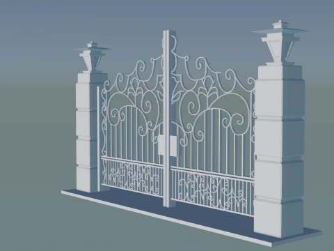 Detailed 3D Gate Model for Residential Projects 3D Print Model
