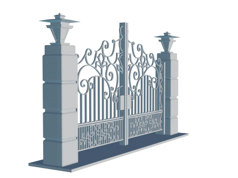 Detailed 3D Gate Model for Residential Projects 3D Print Model