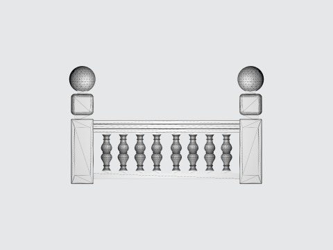 Classic and Modern 3D Balustrades for Architects 3D प्रिंट मॉडल