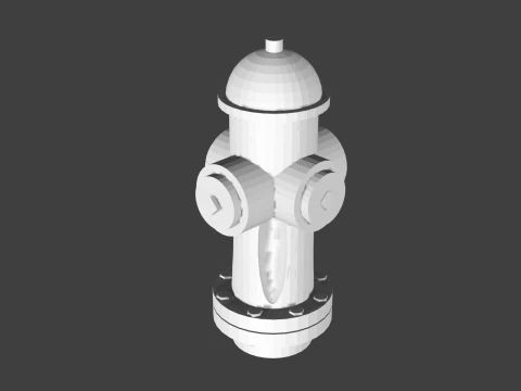 Printable Fire Hydrant for Architecture Projects 3D Print Model