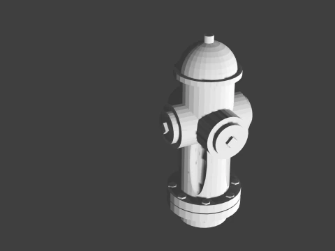 Printable Fire Hydrant for Architecture Projects 3D Print Model
