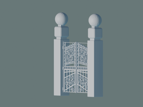 Modern 3D Exterior Gate Design for Architectural 3Dプリントモデル