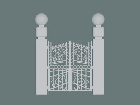 Modern 3D Exterior Gate Design for Architectural 3Dプリントモデル