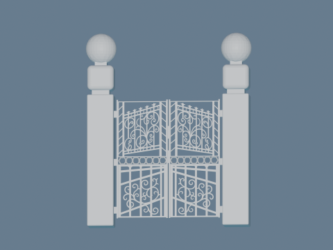 Modern 3D Exterior Gate Design for Architectural 3Dプリントモデル