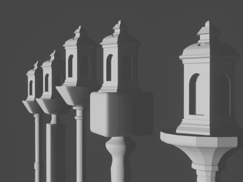 Storico palo della luce stradale in ferro di Oakland Modello di stampa 3D