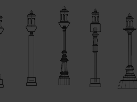 Historic Oakland Iron Street Light pole 3D Print Model