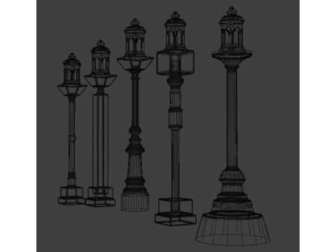 Historic Oakland Iron Street Light pole 3D Print Model