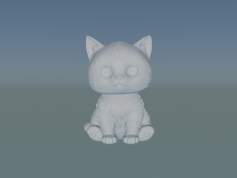 Cat 3D Baskı Modeli