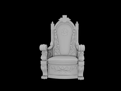 Koningen troon majestueuze koninklijke downloaden 3D printmodel