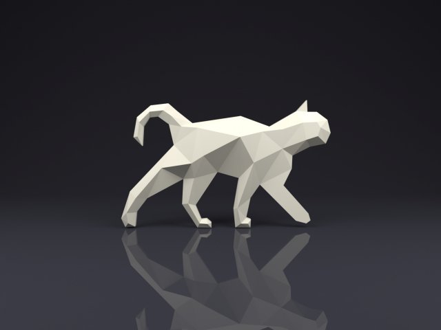 brooch cat low poly Modelo de Impressão 3D .c4d .max .obj .3ds .fbx .stl .blend 
