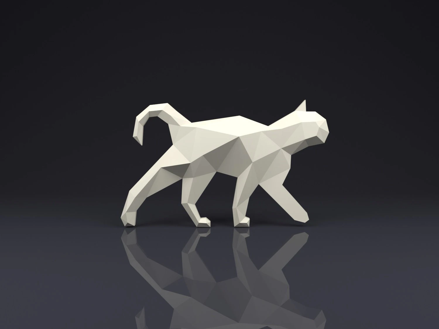 broche gato low poly Modelo de Impressão 3D .c4d .max .obj .3ds .fbx .stl .blend