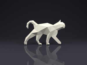 brooch cat low poly 3D Print Models