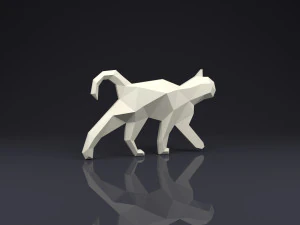 broche gato low poly Modelo de Impressão 3D