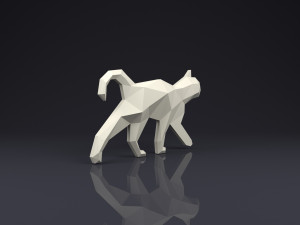brooch cat low poly Modelo de Impressão 3D