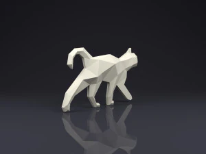 broche gato low poly Modelo de Impressão 3D
