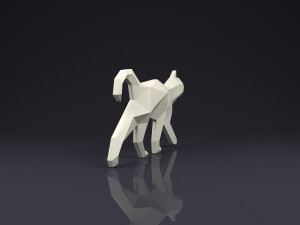 brooch cat low poly Modelo de Impressão 3D