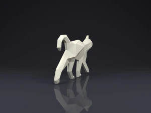 broche gato low poly Modelo de Impressão 3D