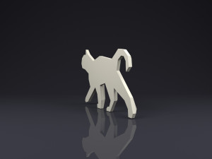 brooch cat low poly Modelo de Impressão 3D