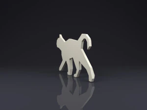 broche gato low poly Modelo de Impressão 3D